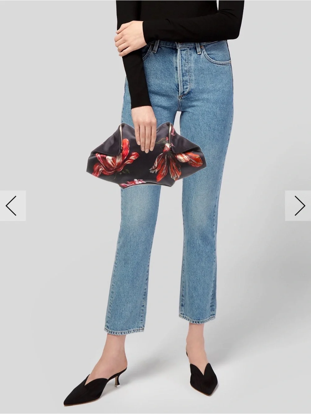 Alexander McQueen De Manta Clutch with Red Bloom Print